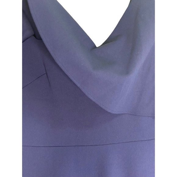 Belle Badgley Mischka‎ Size 10 Navy Blue Dress Lace Up Ruffle Hem - Picture 6 of 10